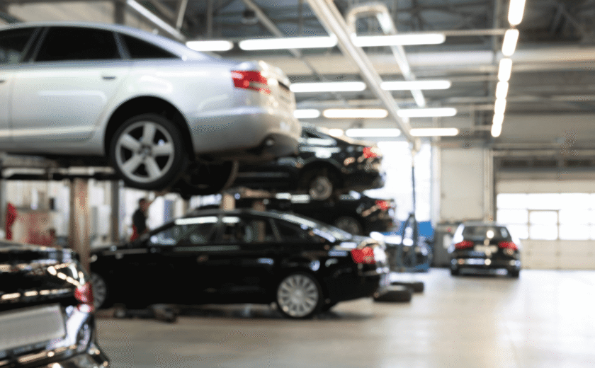 Cars Being Worked On At Mr. Car Shine Body Shop