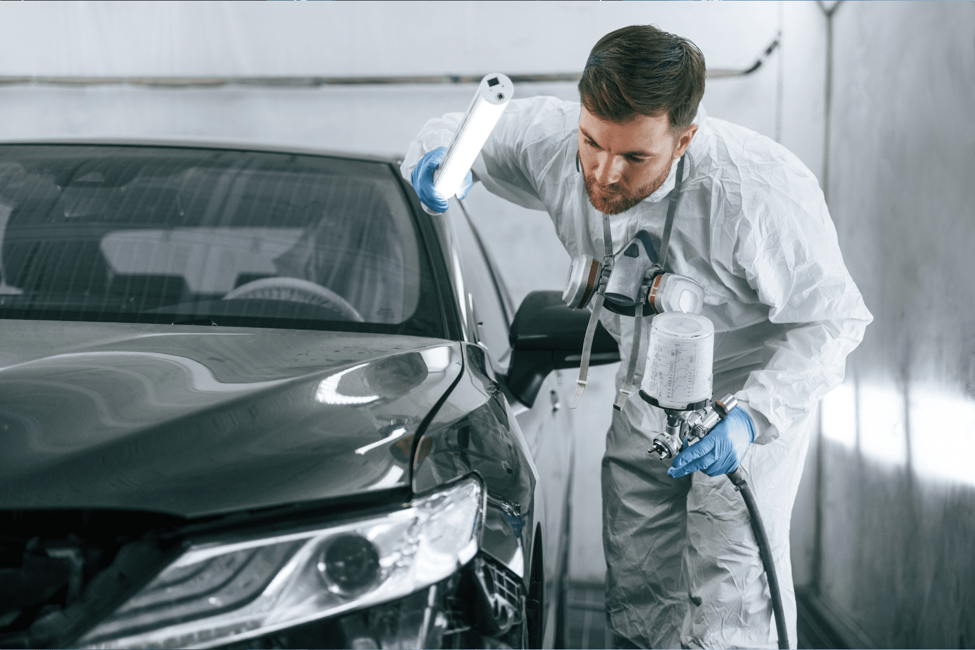 Profesional Auto Body Work Being Done By An Expert At Mr. Car Shine Body Shop